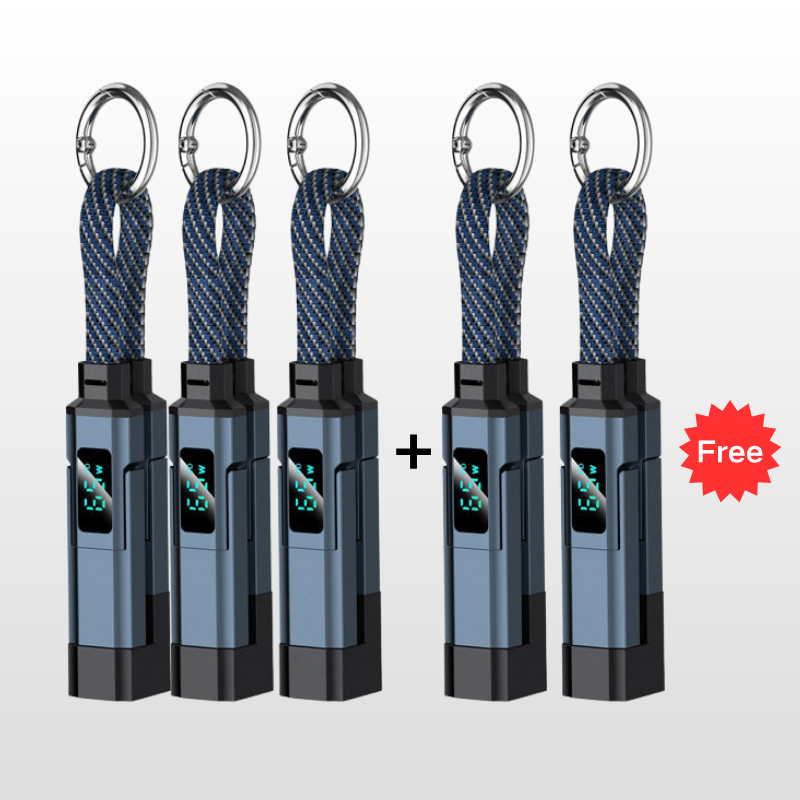 Universele 4-in-1 oplaadkabel met digitaal display