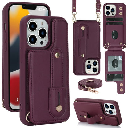 Leren telefoonhoesje met pasjeshouder en draagkoord