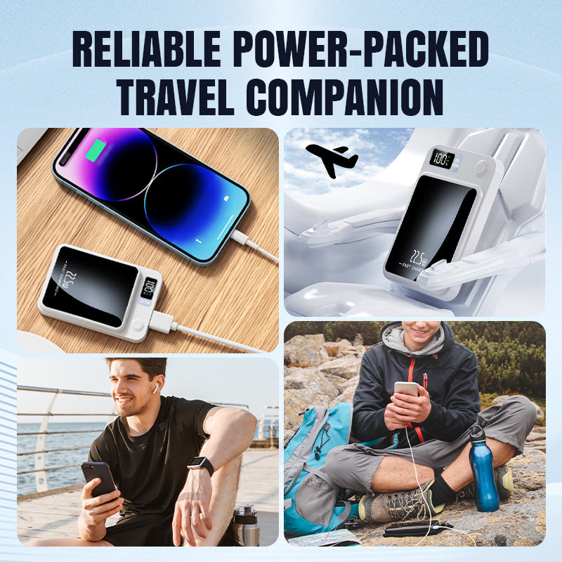 Magnetische draadloze snellader powerbank met led-display