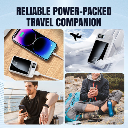 Magnetische draadloze snellader powerbank met led-display