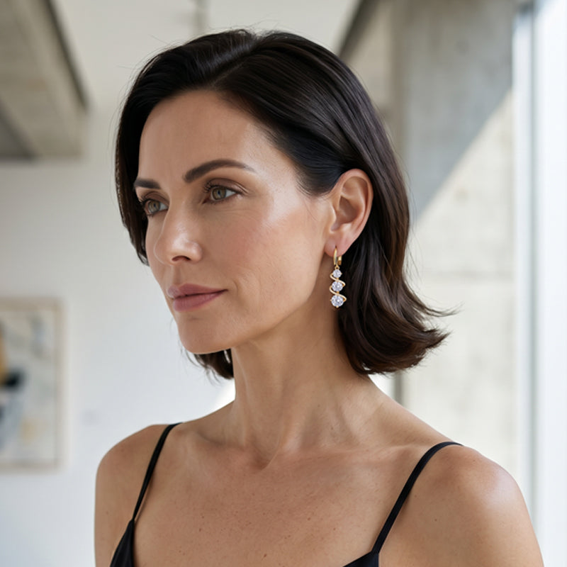 Asymmetrische spiraalvormige hangoorbellen met speelse vormen