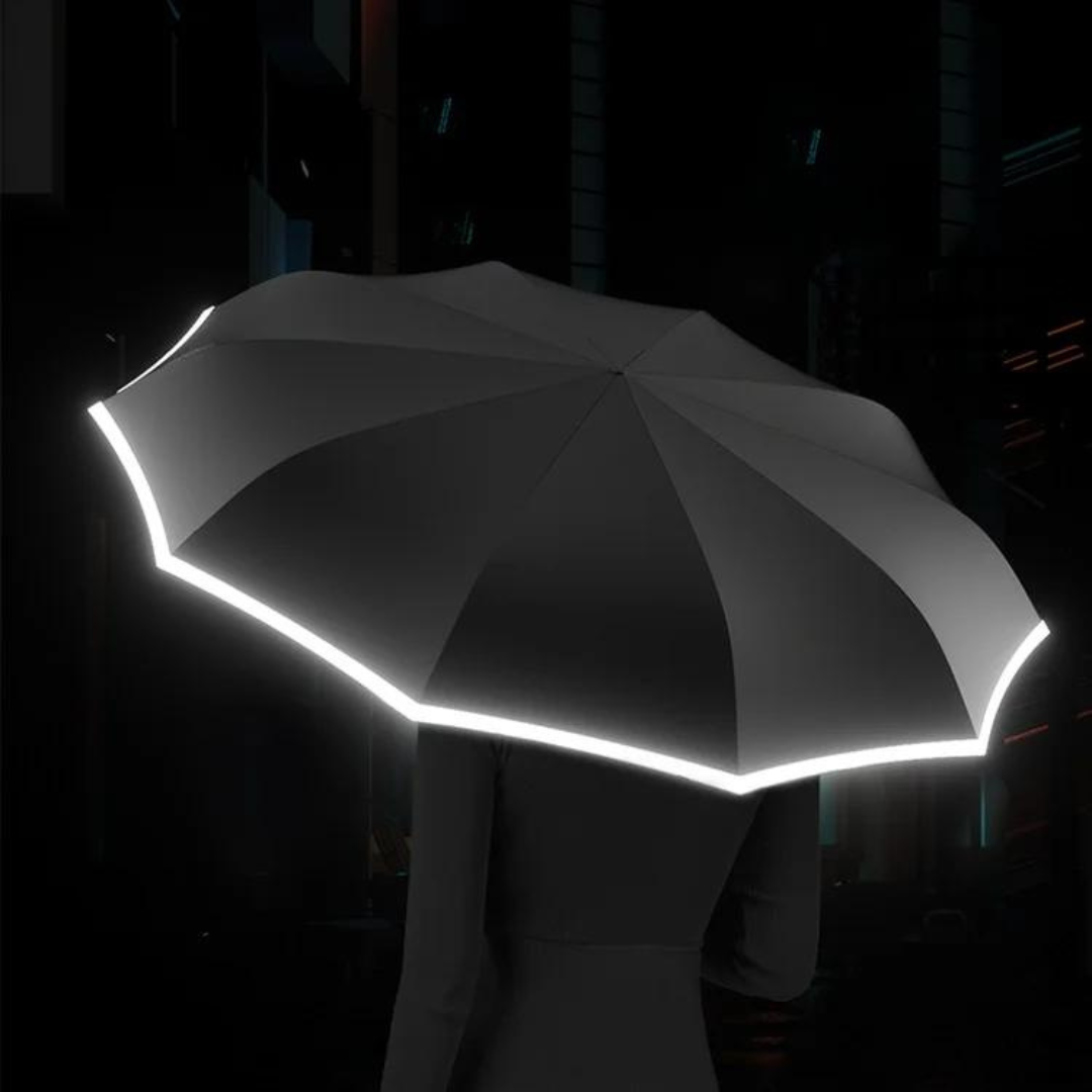 Windbestendige automatische paraplu met reflecterende details