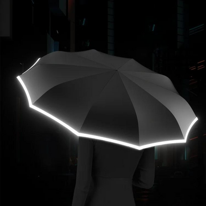 Windbestendige automatische paraplu met reflecterende details