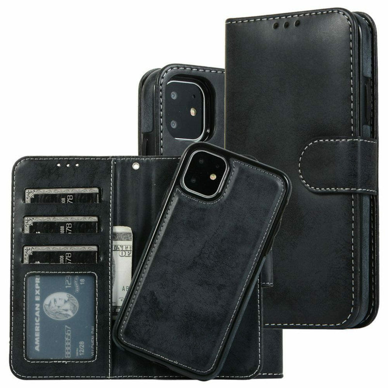 Magnetisch bookcase hoesje met uitneembare telefoonhouder voor iPhone 14 Pro Max