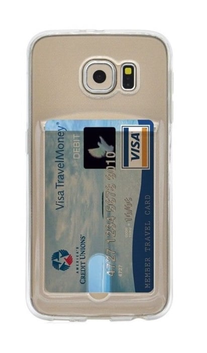 Transparant TPU Telefoonhoesje Met Pasjesvakje Voor Galaxy S6