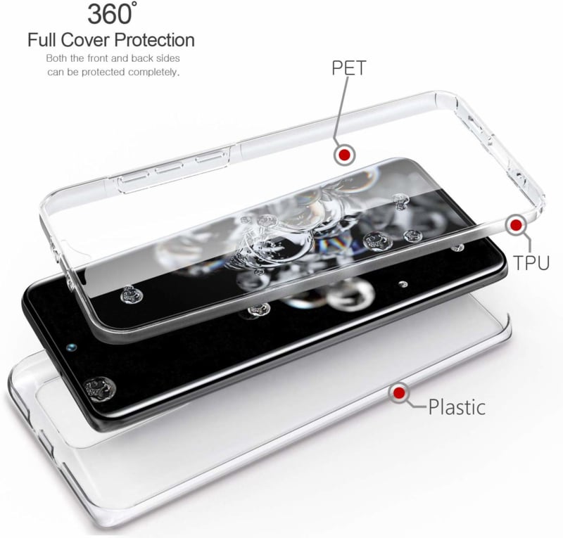 Transparant 360 graden telefoonhoesje voor Samsung Galaxy S20 Ultra