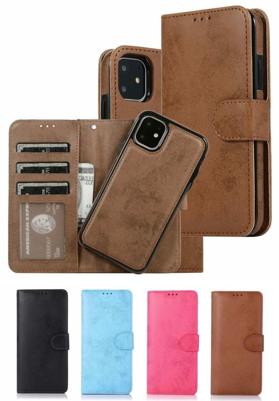 Magnetisch bookcase hoesje voor iPhone 13 Pro met uitneembare houder