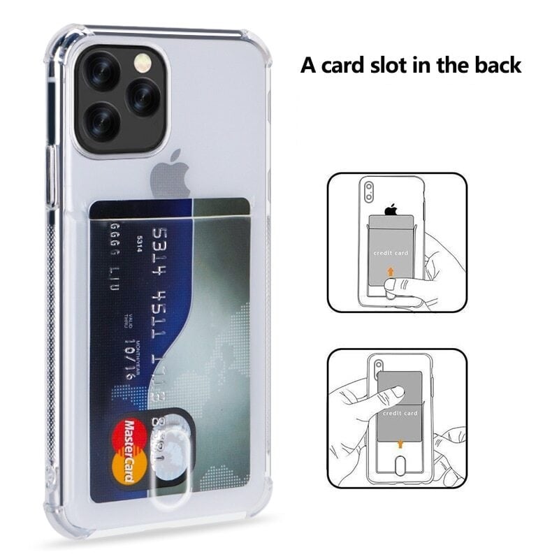 Transparant TPU hoesje met pasjeshouder voor iPhone 13 Pro Max