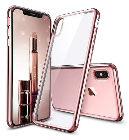 Transparant TPU telefoonhoesje met gegalvaniseerde coating voor iPhone Xs Max