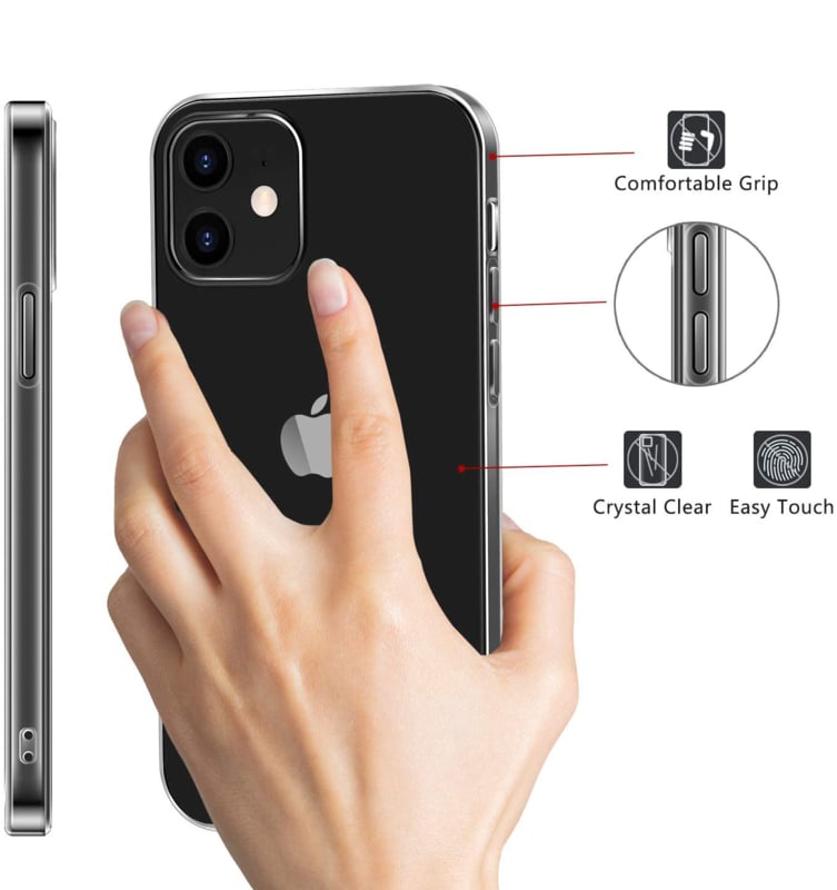 Transparant TPU telefoonhoesje voor iPhone 12 en 12 Pro