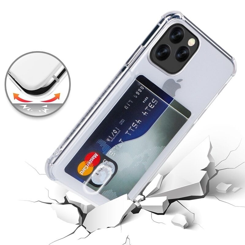 Transparant TPU Telefoonhoesje Met Pasjesvakje Voor iPhone 13 Pro