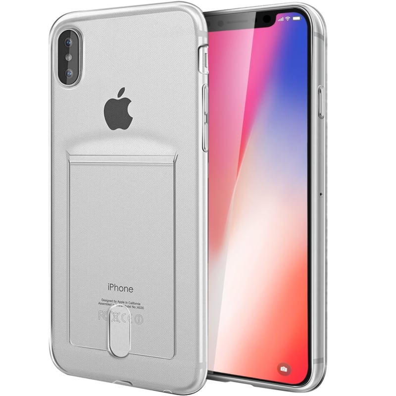 Transparant TPU telefoonhoesje met handig pasjesvakje