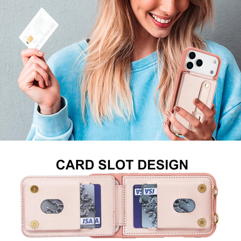 Telefoonhoesje met pasjeshouder en draagkoord voor iPhone 17 Pro Max