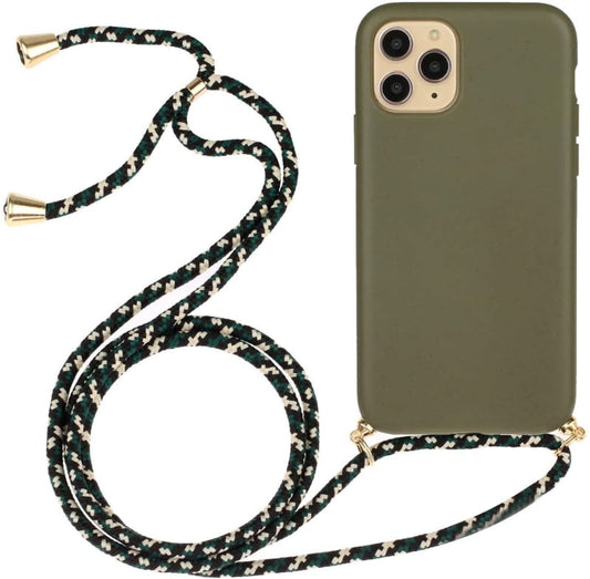 Crossbody TPU Hoesje voor iPhone 16 Pro met Verstelbaar Koord Groen