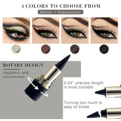 Matte sneldrogende eyeliner met lippenstiftvormig ontwerp