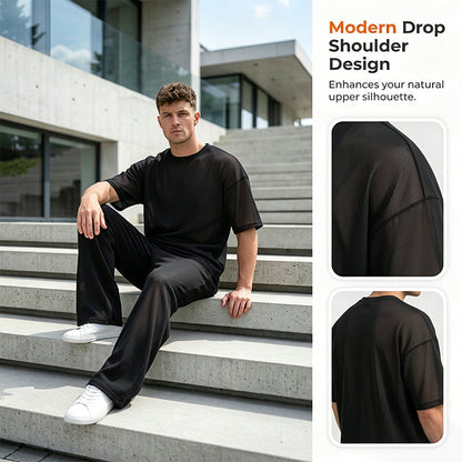 Tweedelige heren lounge set met t-shirt en broek