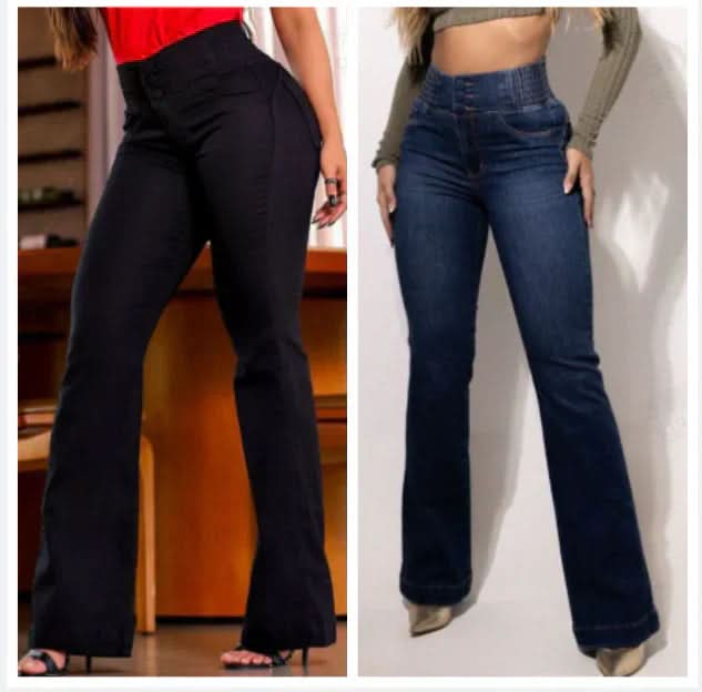 Dames flare stretch jeans met hoge taille | LF10286276C01S