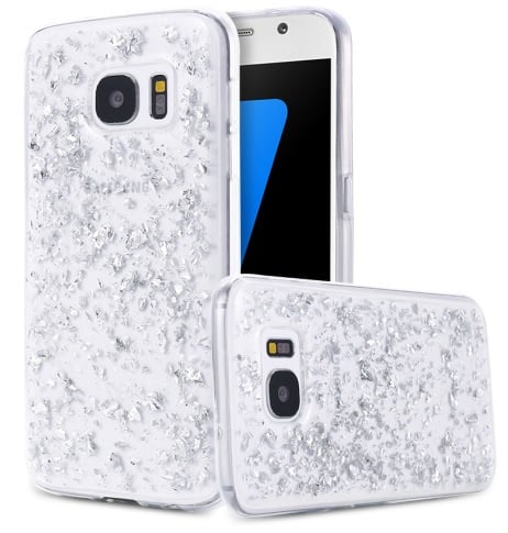 TPU glitterhoesje met bladgoud look voor Galaxy S7