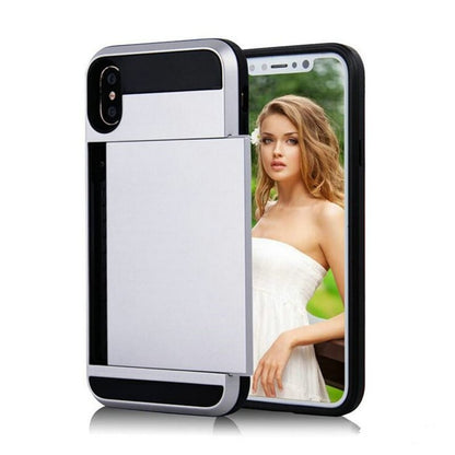 Slide armor telefoonhoesje met pashouder voor iPhone X / Xs