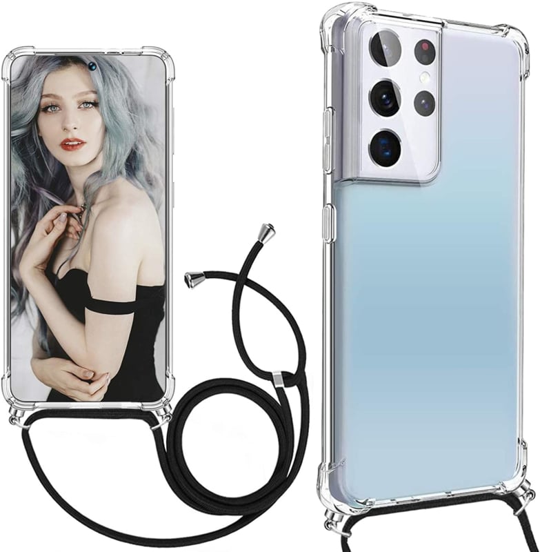 Transparant TPU Hoesje met Koord voor Samsung Galaxy S21 Ultra