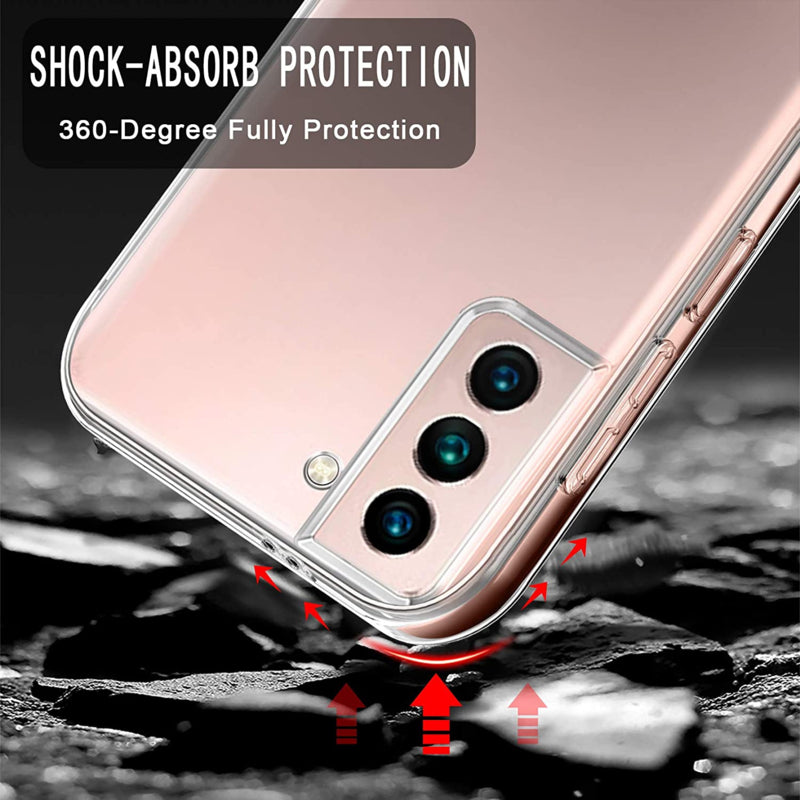 Transparant hybride telefoonhoesje met 360 graden bescherming voor Galaxy S22