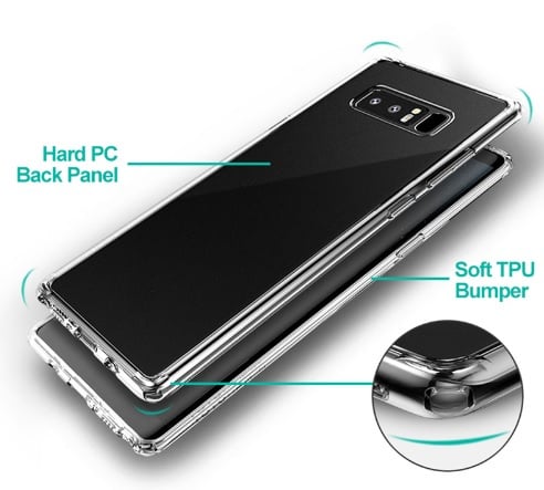 Transparant hybride telefoonhoesje voor Galaxy Note 8