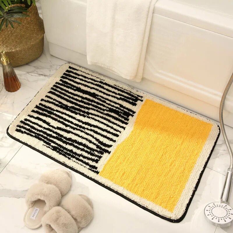 Abstracte antislip badmat met zachte textuur