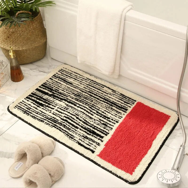 Abstracte antislip badmat met zachte textuur