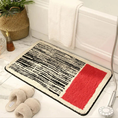 Abstracte antislip badmat met zachte textuur