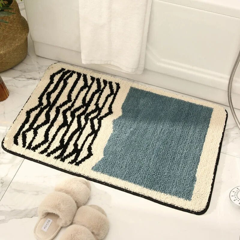 Abstracte antislip badmat met zachte textuur