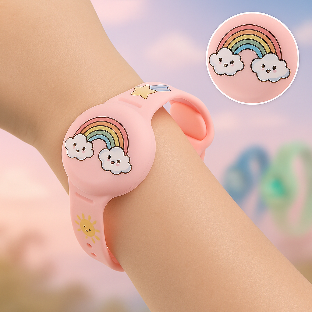 Verstelbare siliconen AirTag armband voor kinderen