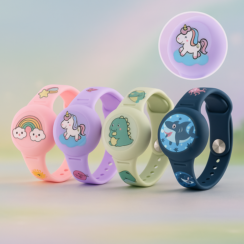 Verstelbare siliconen AirTag armband voor kinderen
