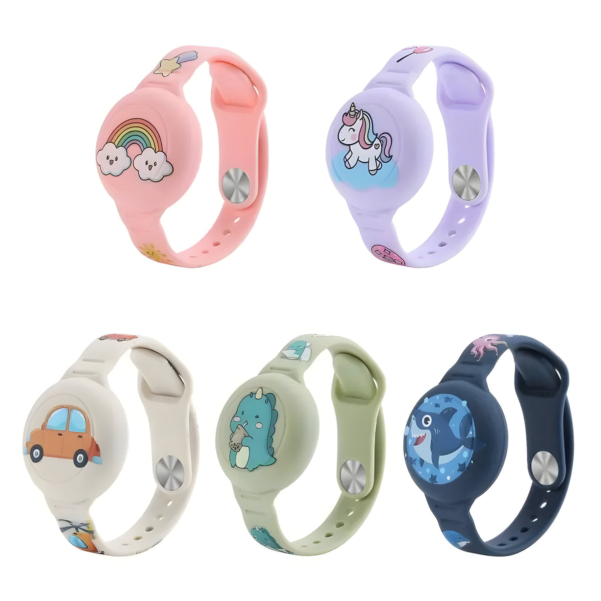 Verstelbare siliconen AirTag armband voor kinderen