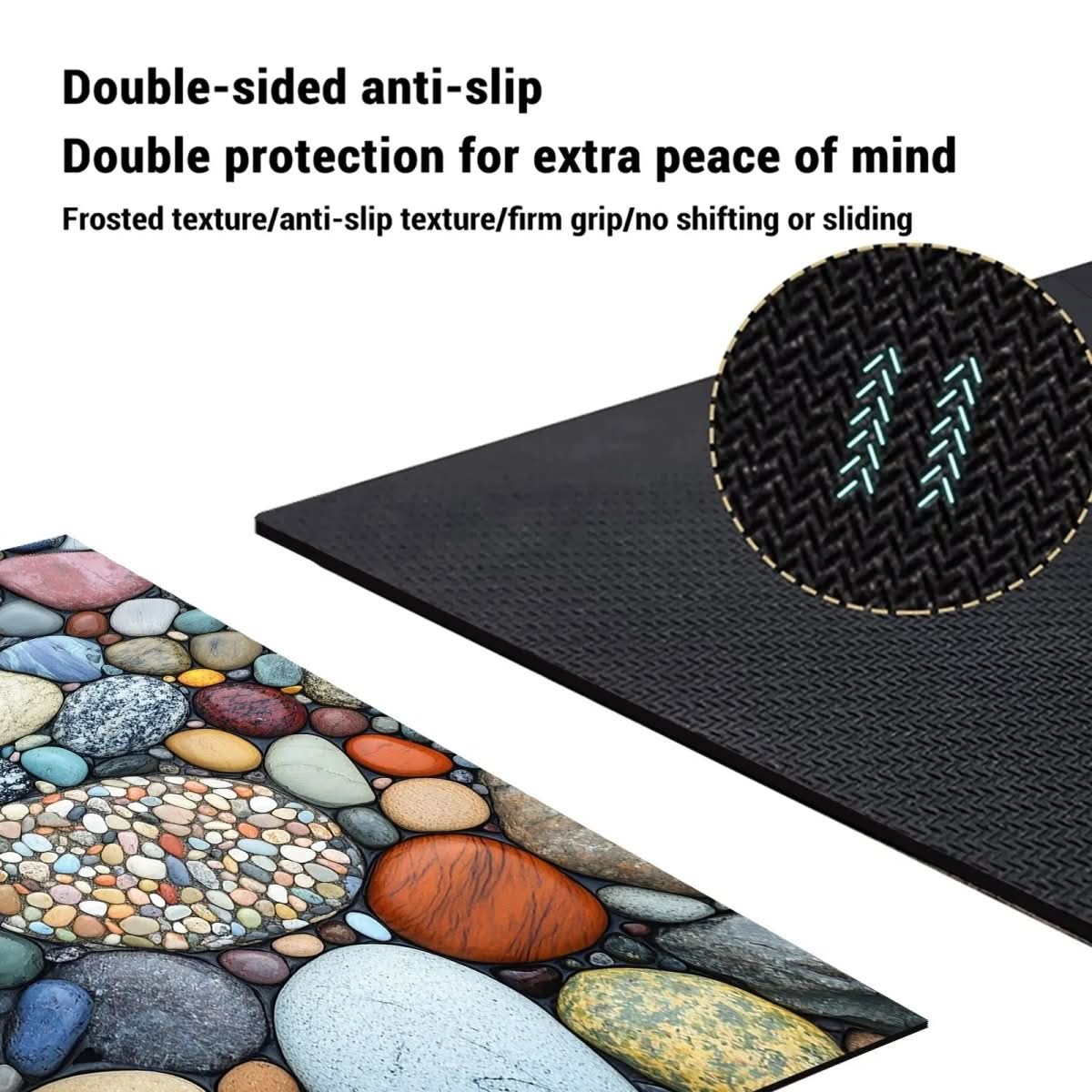 Sneldrogende badmat met steenlook en antislip onderkant