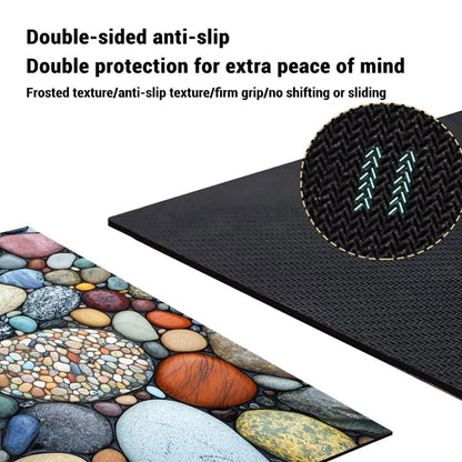 Sneldrogende badmat met steenlook en antislip onderkant