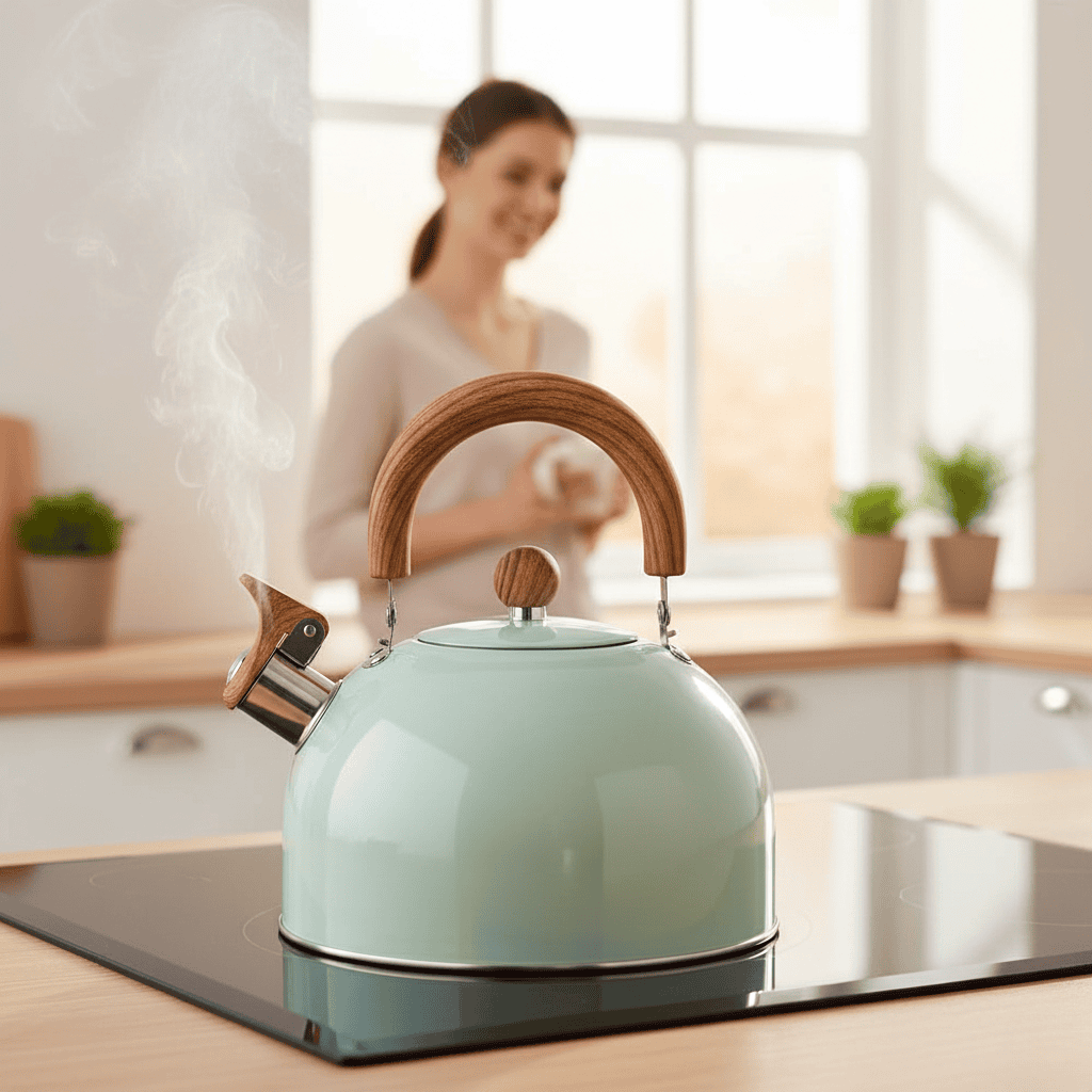Rvs fluitketel van 3 l met hittebestendig handvat