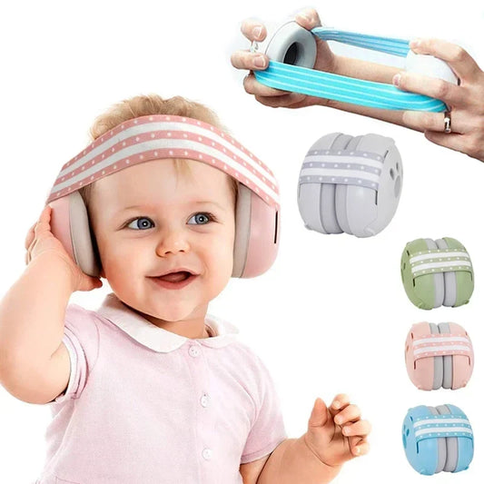 Verstelbare baby gehoorbescherming met elastische hoofdband