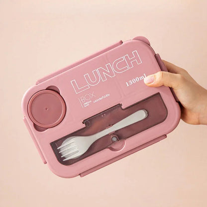 Bento lunchbox van 1300 ml met bestek