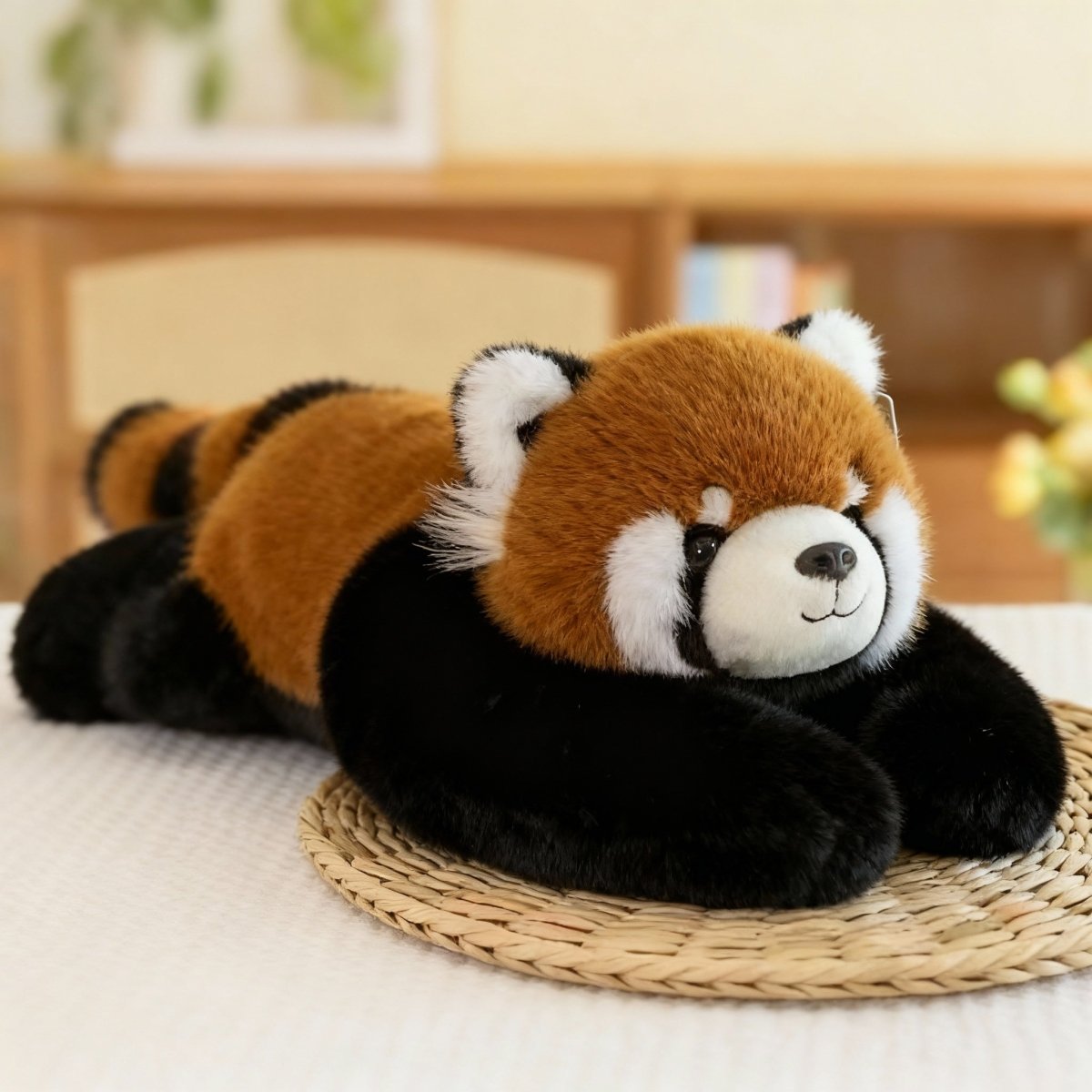 Pluche knuffeldier met lange armen en imitatiebont