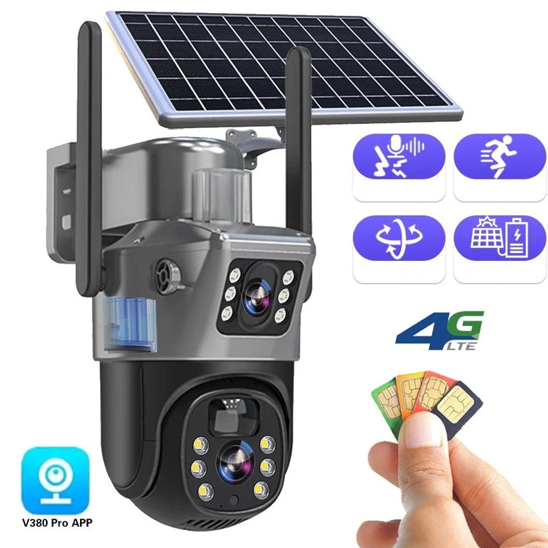 Draadloze 4K beveiligingscamera met zonnepaneel en 360 rotatie
