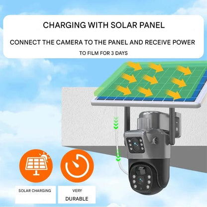 Draadloze 4K beveiligingscamera met zonnepaneel en 360 rotatie