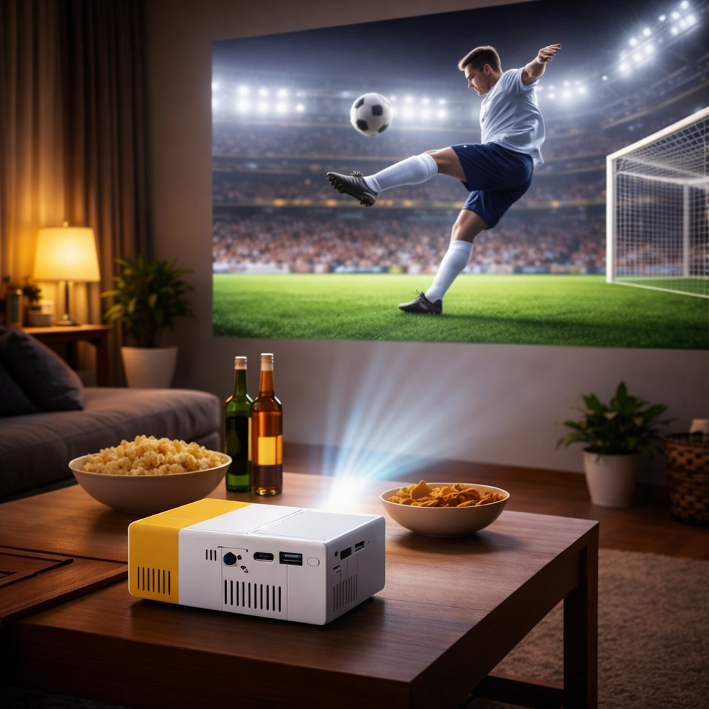 Draagbare mini beamer met HD-weergave en ingebouwde speaker