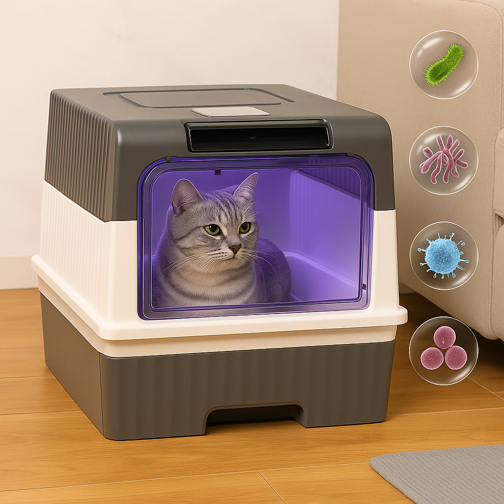 Automatische zelfreinigende kattenbak met UV-sterilisatie