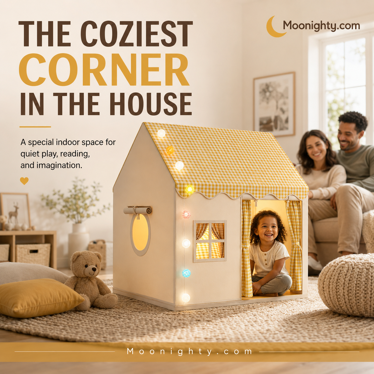 Kinder Speeltent Huisje met Decoratie en Verlichting