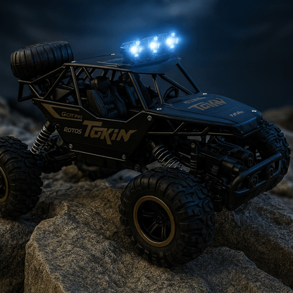 Op afstand bestuurbare 4x4 monstertruck met off-road banden