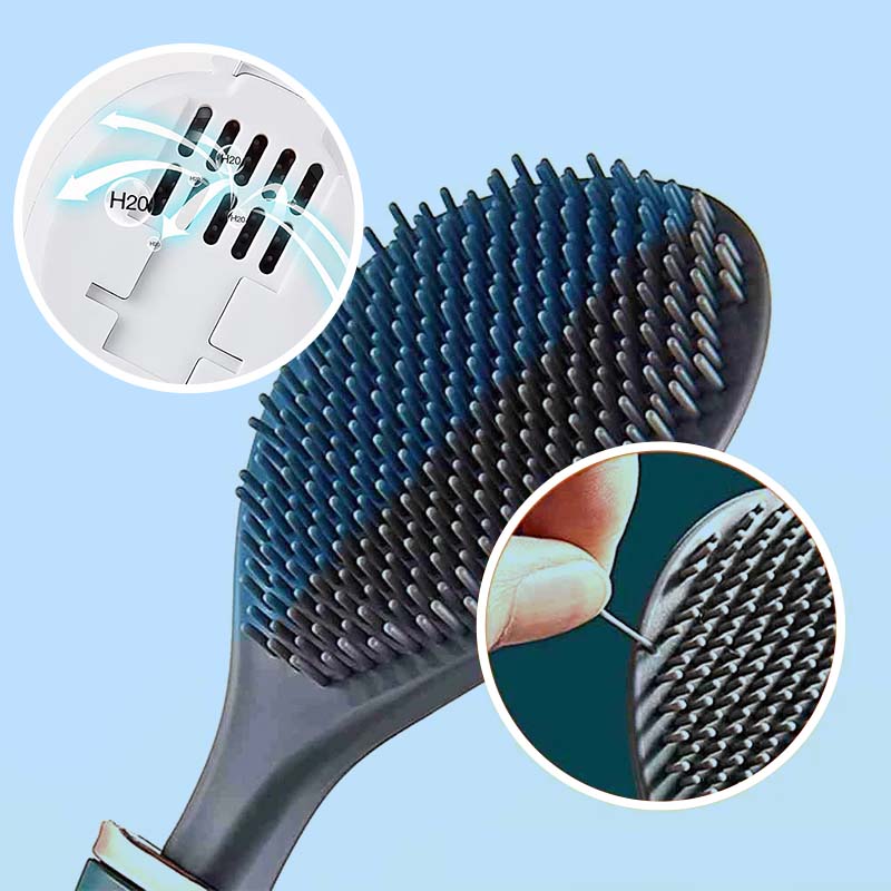 Flexibele siliconen toiletborstel met sneldrogende houder