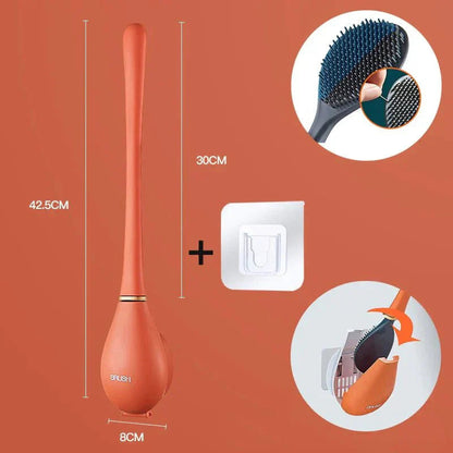 Flexibele siliconen toiletborstel met sneldrogende houder