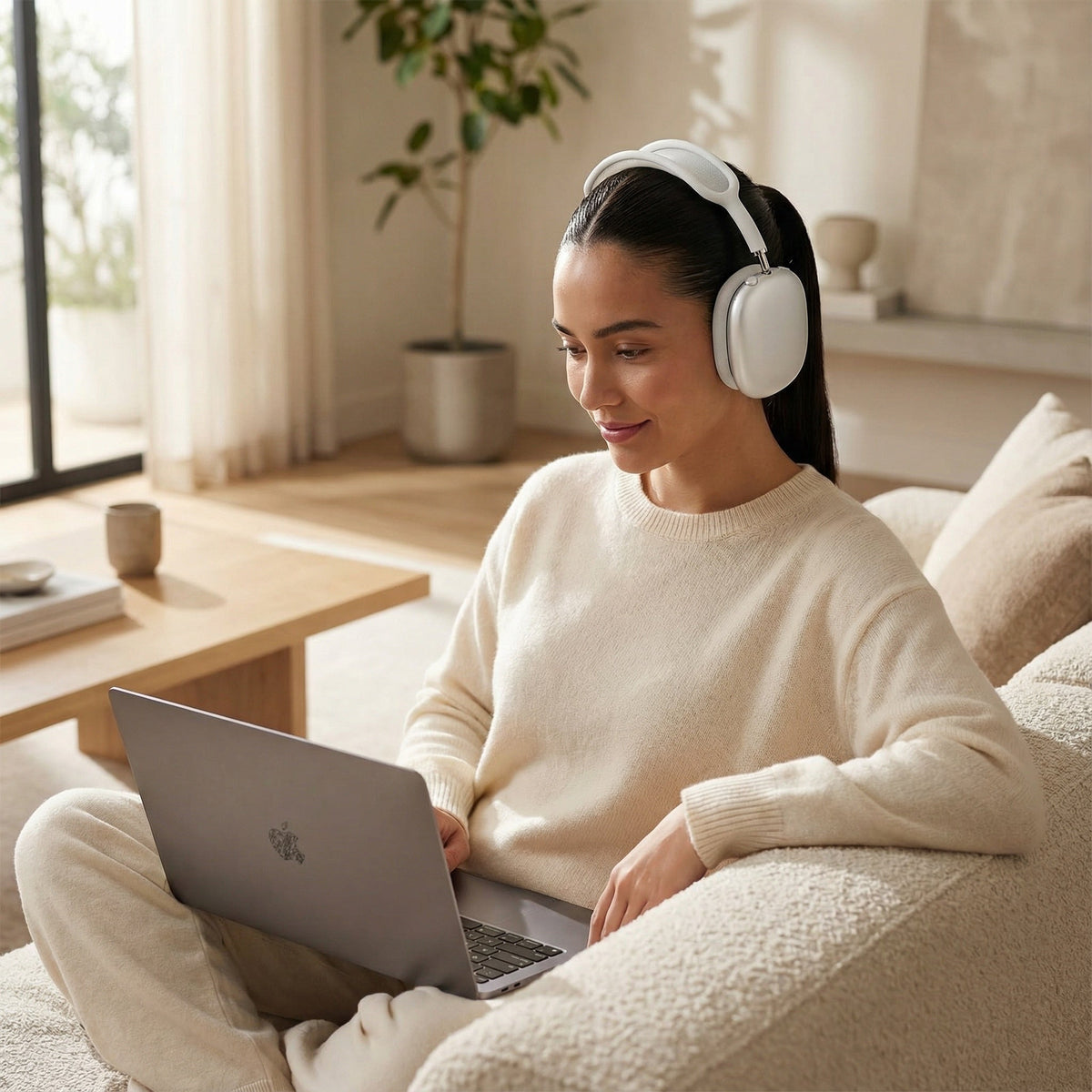 Draadloze over-ear bluetooth koptelefoon met actieve ruisonderdrukking