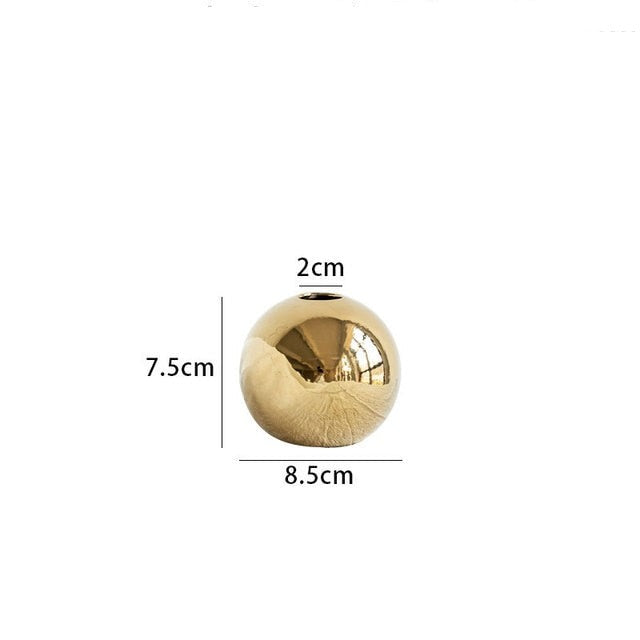 Gouden keramische bolvaas met glanzende afwerking