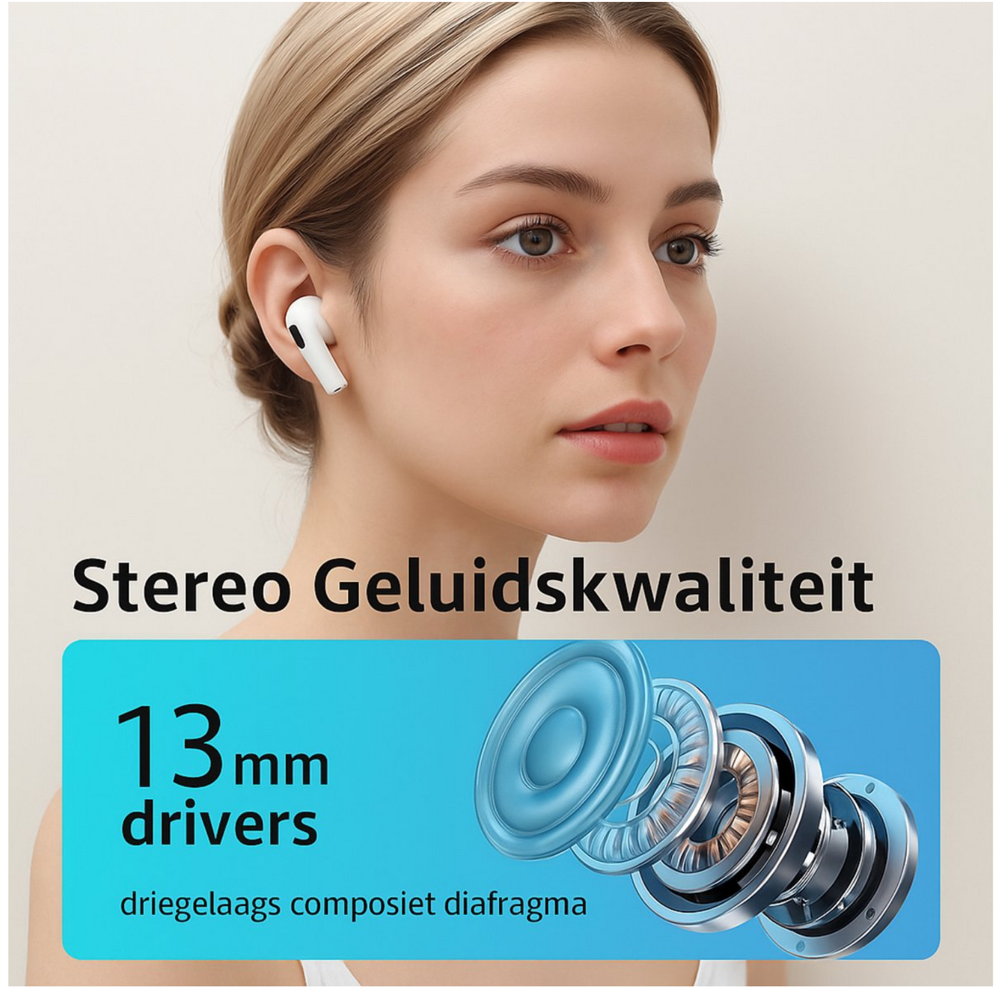 Draadloze oordopjes - In Ear oordopjes - Met Noise Cancelling - Bluetooth 5.4 - Perfect voor bellen en muziek luisteren - Touch control